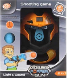 Pištoľ na penové loptičky s elektronickou maskou – svetlo a zvuk