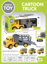 súprava vozidiel s odťahovým prívesom a stavebnými autíčkami