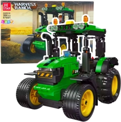 Stavebnica traktor – zeleno‑čierny model, 304 dielikov