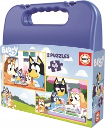 Puzzle v kufríku Bluey 2v1 48 dielikov