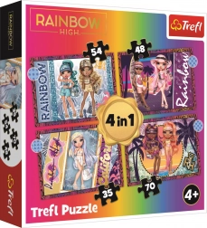 Puzzle 4v1 Moderné bábiky Rainbow High