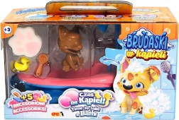 Interaktívna kúpeľová sada so psíkom Corgi – čierno-biely