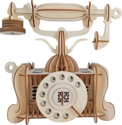 Drevené 3D puzzle starý telefón