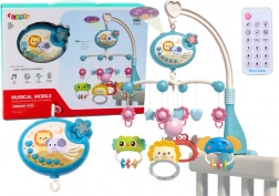 Detský kolotoč Projektor Svetlá 400 ukolébaviek Modrá