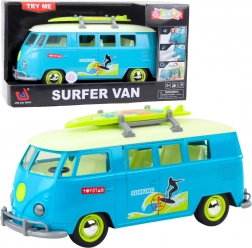 Surfer van – svetelný a zvukový mikrobus s odnímateľným surfom, tyrkysový