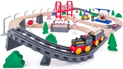 Drevená vláčkodráha s batériovou lokomotívou, 80 dielov