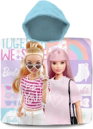 Detské kúpace pončo s kapucňou BARBIE z bavlny