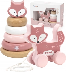 Drevená sada VIGA PolarB – stohovacia veža líška a ťahacia líška