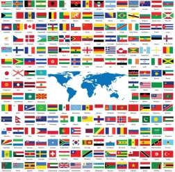 Štvorcové puzzle Vlajky 1023 dielikov