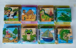 Drevené obrázkové kocky 10x10 cm