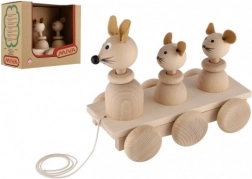Drevená ťahacia hračka Tri Myšky
