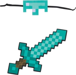 Minecraft kostýmový set: maska a penový diamantový meč Steve