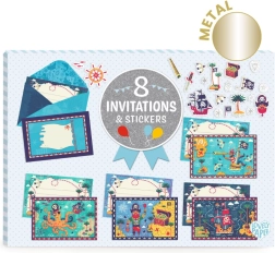 DJECO darčeková sada pozvánok Piráti