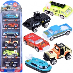 Kovové autíčka – sada vojenských vozidiel, 6 ks – Mix