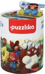 Puzzlika výroba džínsov – náučné dejové puzzle pre deti, 15 dielikov