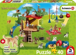 Puzzle SCHMIDT SCHLEICH šťastné psíky, 40 dielikov + figúrka
