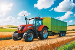 Puzzle Trefl Poľnohospodárska technika 100 dielikov