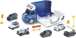 Policajné auto s efektmi a 6 malými autami