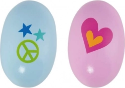 Drevené maracas v tvare vajíčka – retro štýl 60. rokov