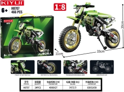 Stavebnica zelený motocykel 466 dielikov