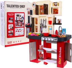 interaktívna detská kuchynka s vodovodným kohútikom, svetlami a zvukmi, 58 dielov