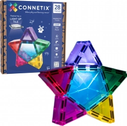 Connetix Light Star Pack magnetické stavebné dieliky so svetlom, 28 ks