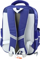 Detský školský batoh s nášivkami s dinosaurami, námornícka modrá