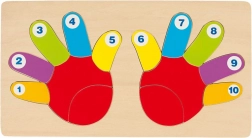 drevené vkladacie puzzle ruky GOKI