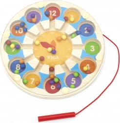 Drevená magnetická hra Hodiny labyrint Viga