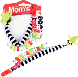 Hencz Toys farebná klipsňa na cumlík so silikónovým hryzátkom