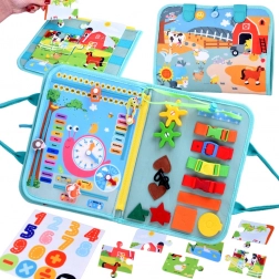 Montessori zmyslová knižka s aktivitami pre deti