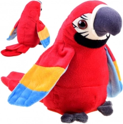 Hovoriaci plyšový papagáj s opakovaním – Červená