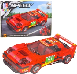 Stavebnica 2v1 pretekárske auto a robot s pružinovým pohonom, 329 dielikov