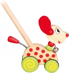 Bino jazdiaci psík na tyči so zvončekom