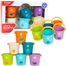 Sada farebných vedierok na prelievanie pre deti