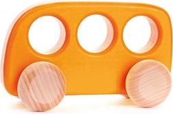 Oranžový drevený autobus