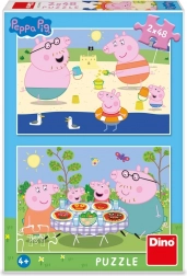 Puzzle Peppa Pig na dovolenke 2×48 dielikov
