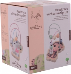 Drevený korálkový labyrint so zvieratkami