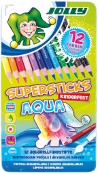 Akvarelové pastelky JOLLY Supersticks Aqua 12 farieb v kovovej škatuľke
