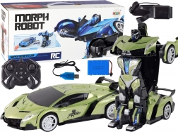Robotické auto transformácie R/C 1:10 Zelené ovládanie gestami