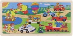 Drevené puzzle doprava 96 dielikov