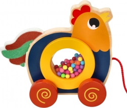 Drevená ťahacia hračka Kogucik Kukuryku