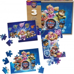 Drevené puzzle PAW PATROL The Mighty Movie – 3 sady