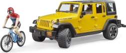 Bruder Jeep Wrangler Rubicon s cyklistom a bicyklom