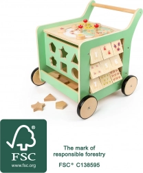 Drevené chodítko a motorická kocka Small Foot pre deti