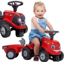 Odrážadlo traktor BABY CASE IH s prívesom a doplnkami