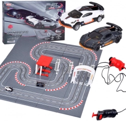 Pretekárska dráha BUGATTI z kociek s 2 autami na ovládač