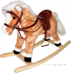 Hojdací koník s efektmi hnedý