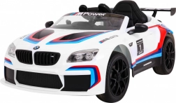 detské elektrické autíčko BMW M6 GT3 s diaľkovým ovládaním, MP3 a LED svetlami – biele
