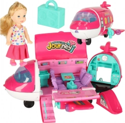 Rozohrané lietadlo pre bábiky 2v1 s príslušenstvom ružové